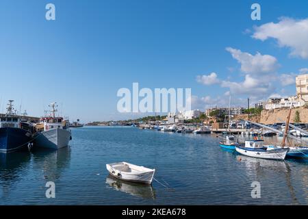 Hafen L'Ametlla de Mar Spanien Costa Dorada nördlich von L`ampolla und dem Ebro-Delta in der Provinz Tarragona Katalonien Stockfoto